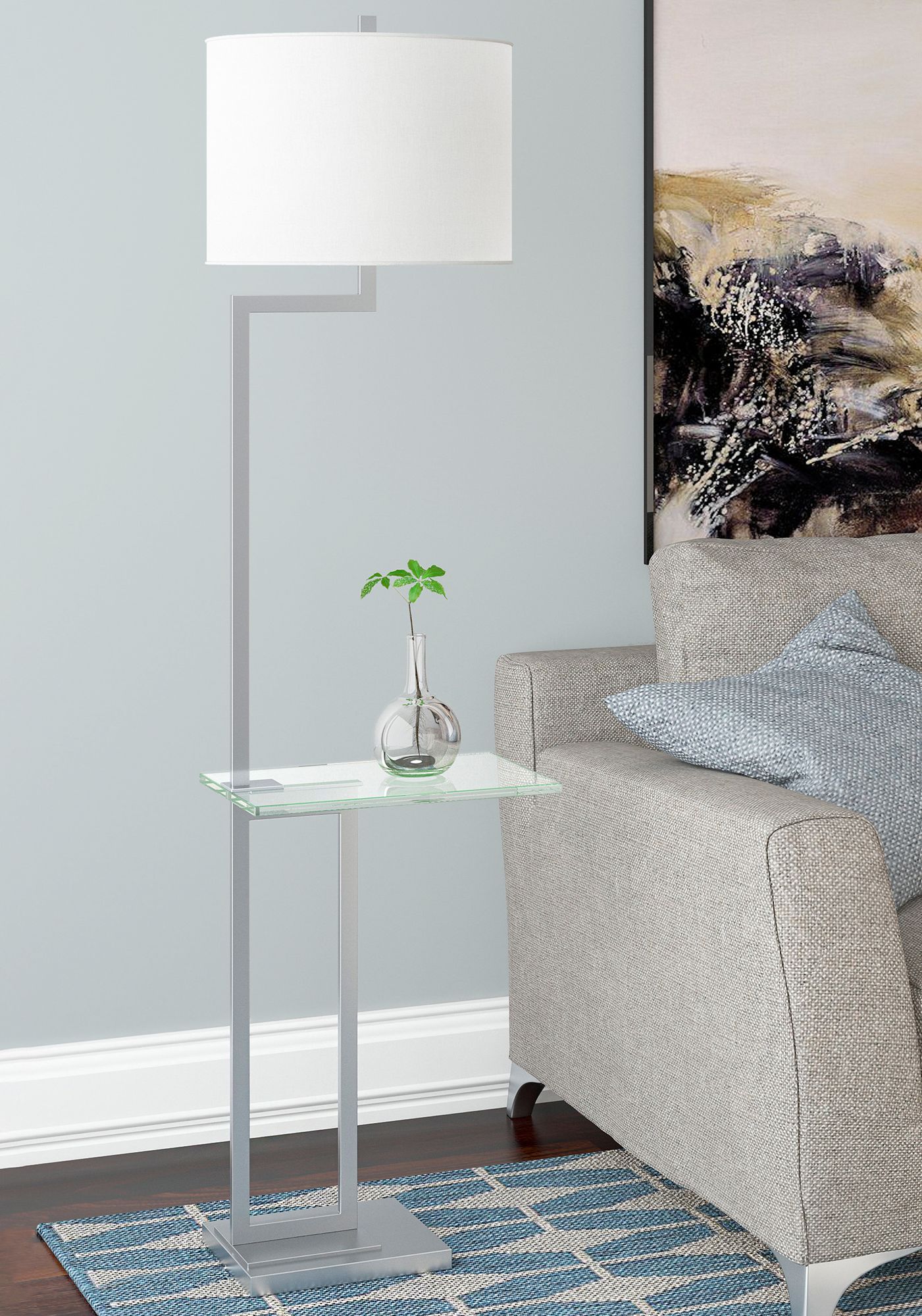 Modern floor lamp with tray sale table