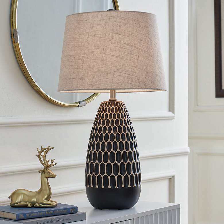 Image 1 Lite Source Rupali 29" High Black Ceramic Table Lamp