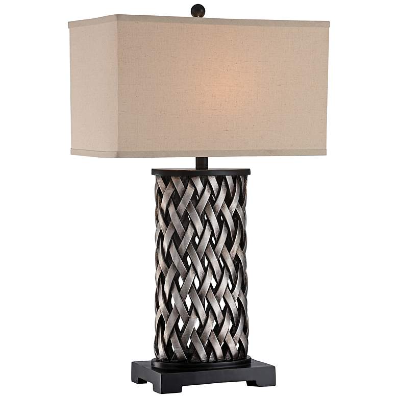 Image 1 Lite Source Sadler Woven Aged Silver Table Lamp