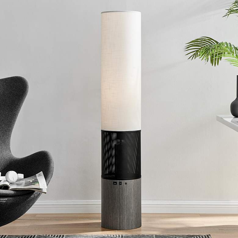 Image 1 Lite Source Sahirah 58 1/4" LED USB Floor Lamp with Wireless Speaker