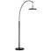 Lite Source Sailee 84 1/4" Black Disc Modern LED Arc Floor Lamp