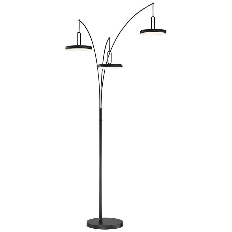 Image 2 Lite Source Sailee 90 inch High Black 3-Light LED Modern Arc Floor Lamp