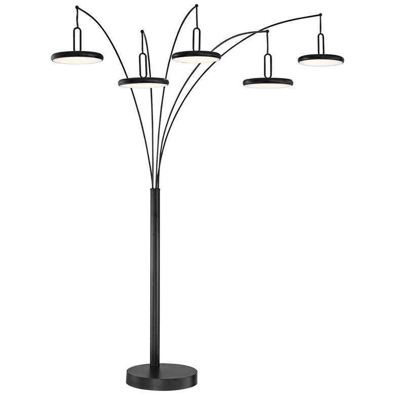 Image 2 Lite Source Sailee 90" High Black 5-Light LED Modern Arc Floor Lamp