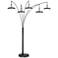 Lite Source Sailee 90" High Black 5-Light LED Modern Arc Floor Lamp