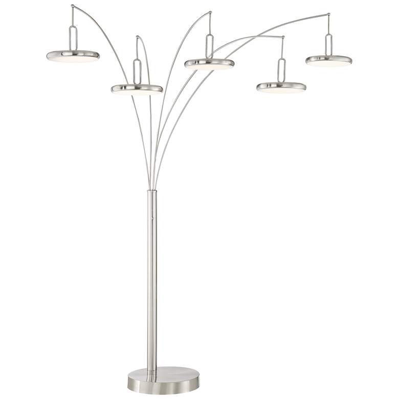 Image 1 Lite Source Sailee 90" High Brushed Nickel 5-Light LED Arc Lamp