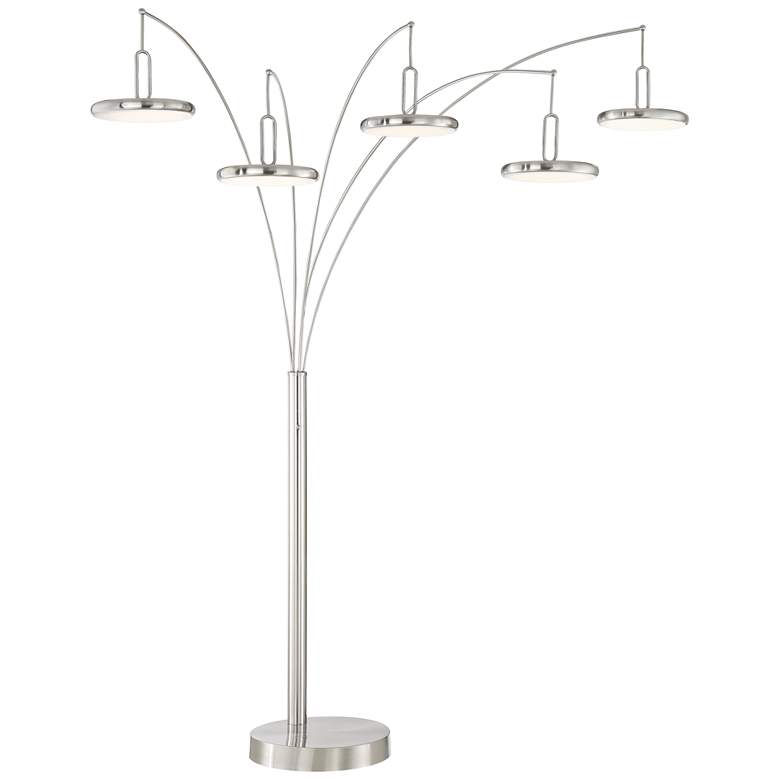 Image 1 Lite Source Sailee 90 inch High Brushed Nickel 5-Light LED Arc Lamp