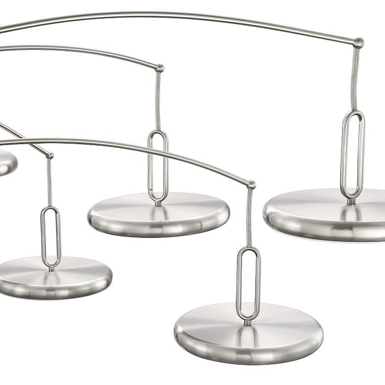 Image 2 Lite Source Sailee 90 inch High Brushed Nickel 5-Light LED Arc Lamp more views
