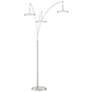 2_Lite Source Sailee 90" High Brushed Nickel Modern 3-Light LED Arc Lamp