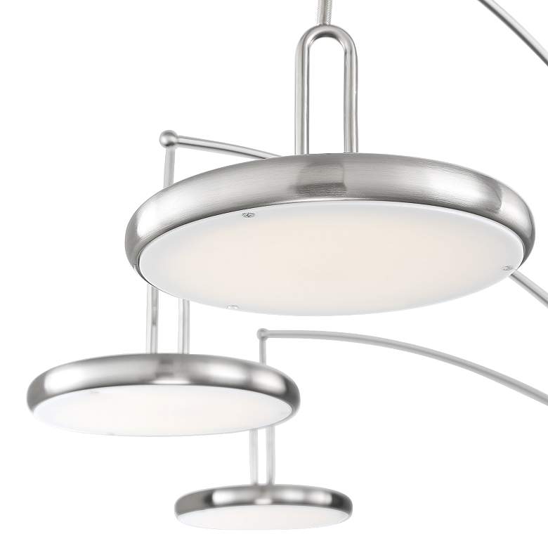 Image 3 Lite Source Sailee 90" High Brushed Nickel Modern 3-Light LED Arc Lamp more views