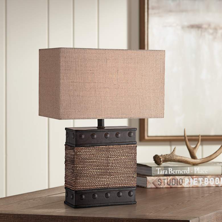 Image 1 Lite Source Sailor Dark Natural Rope Accent Table Lamp