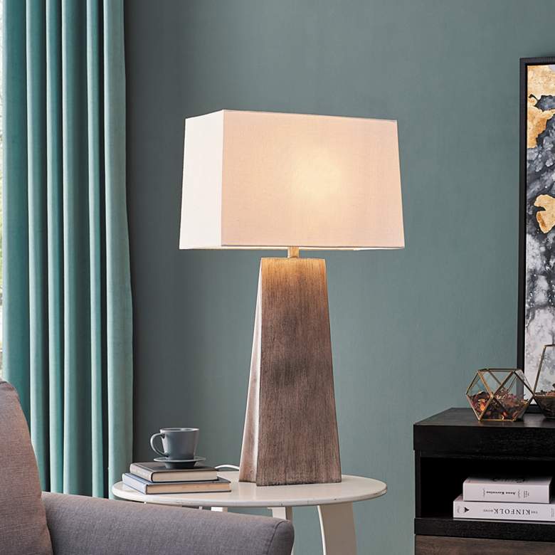 Image 1 Lite Source Samoa 32 1/2" Dapple Gray Pyramid Ceramic Table Lamp