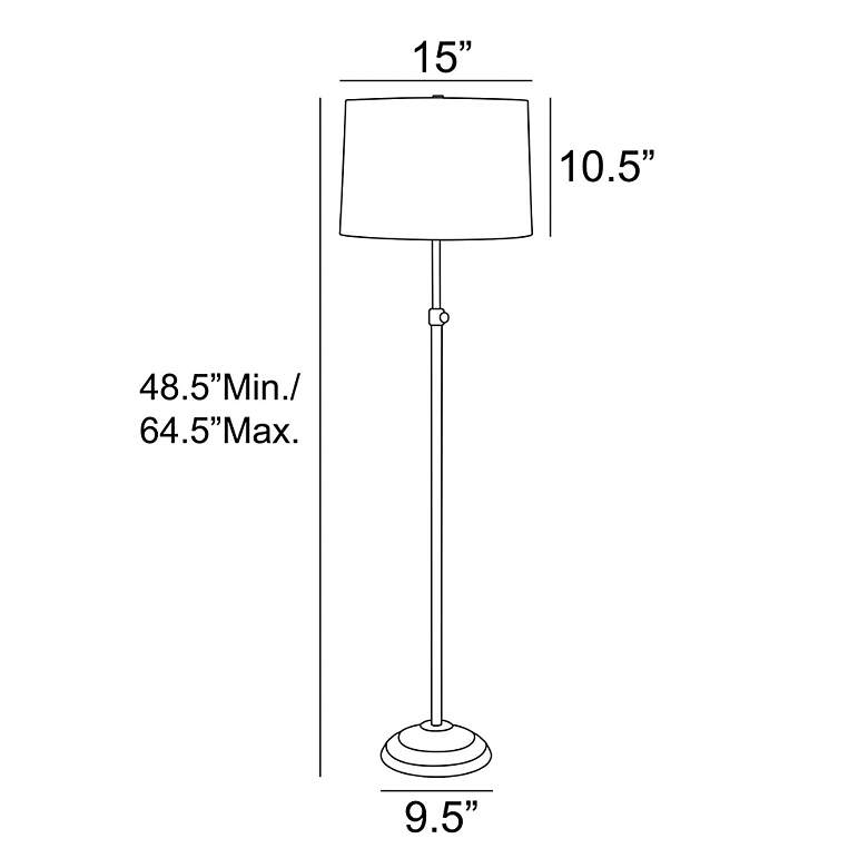 Image 7 Lite Source Sandoval 3-piece Brushed Nickel Lamp Set Adjustable Height more views