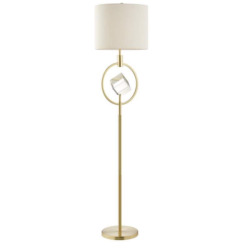 Image 1 Lite Source Sanna 62 1/2" High Brushed Brass Floor Lamp