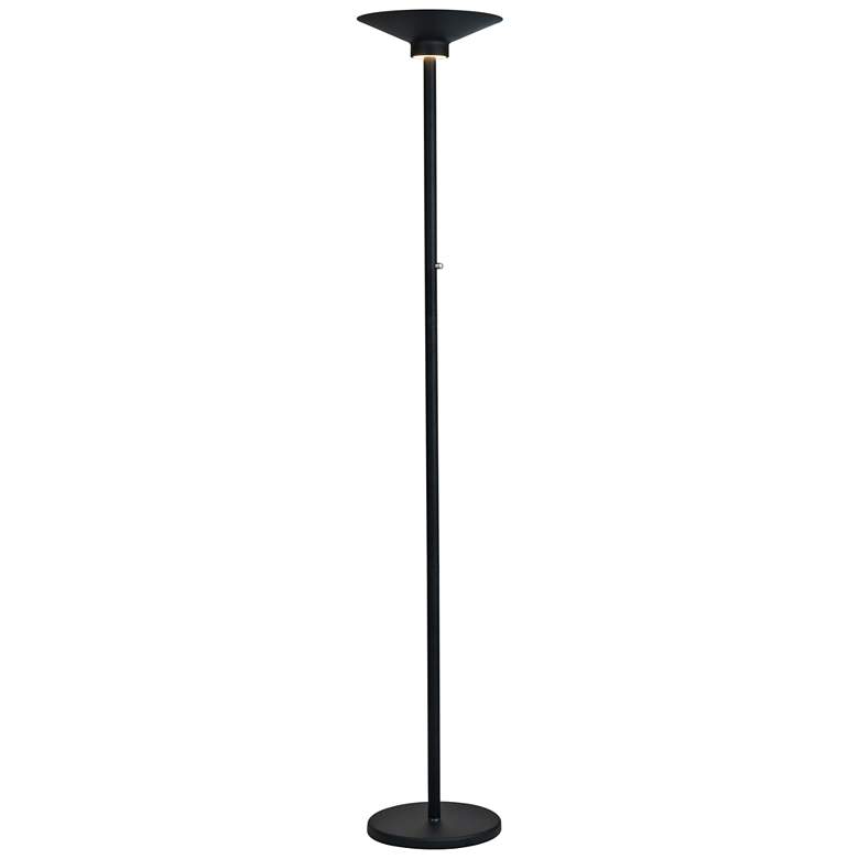 Image 2 Lite Source Sappho 72" Black Finish LED Torchiere Lamp with Down Light