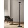 Lite Source Sappho 72" Black Finish LED Torchiere Lamp with Down Light