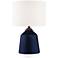 Lite Source Saratoga Blue Ceramic Striped Accent Table Lamp