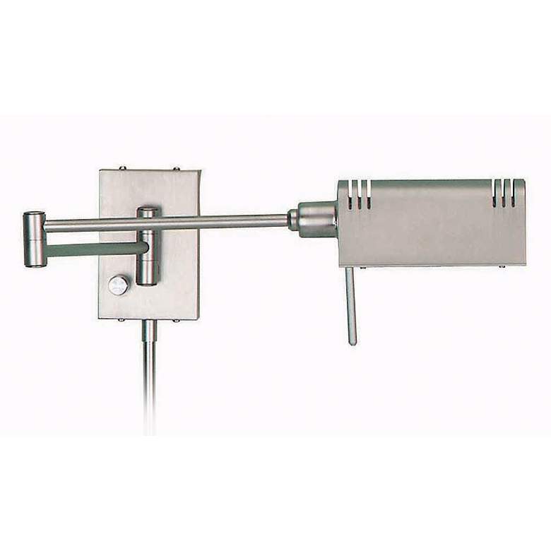 Image 1 Lite Source Satin Steel Pharmacy Plug-In Swing Arm Wall Lamp