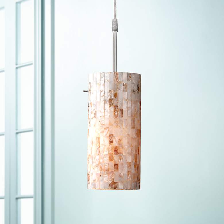 Image 1 Lite Source Schale 5" Wide Mosaic Shell Mini Pendant