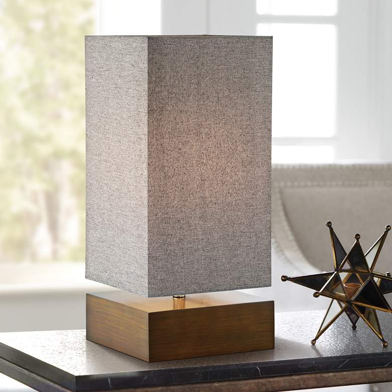 Image 1 Lite Source Serina Walnut Wood Accent Table Lamp