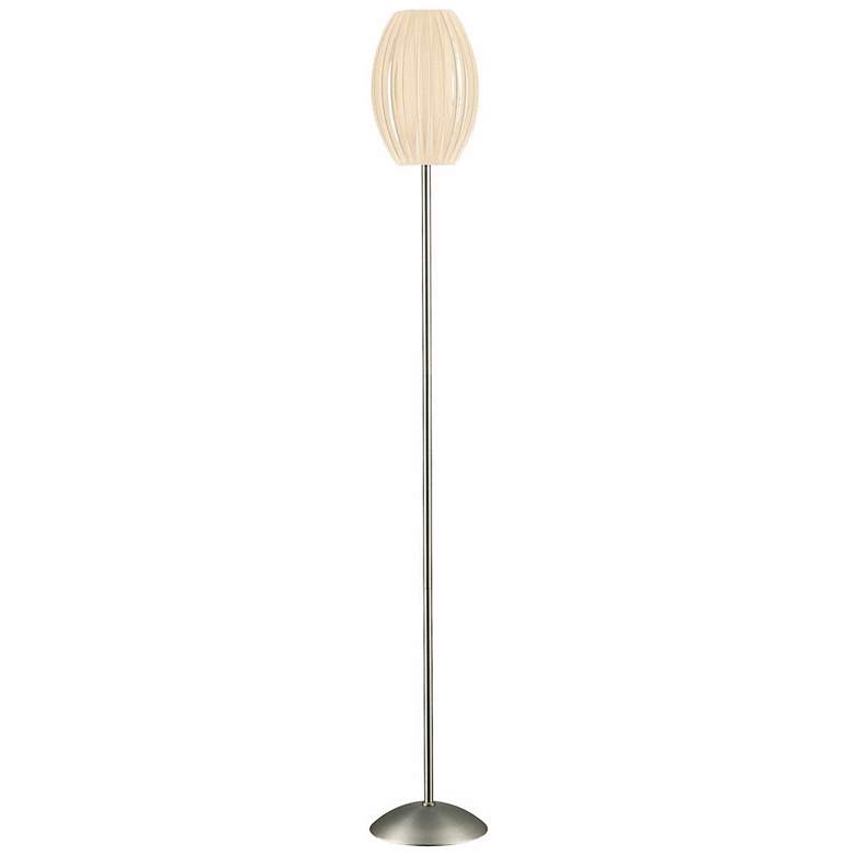 Image 1 Lite Source Sica 69 1/2 inch High White and Satin Steel Modern Floor Lamp