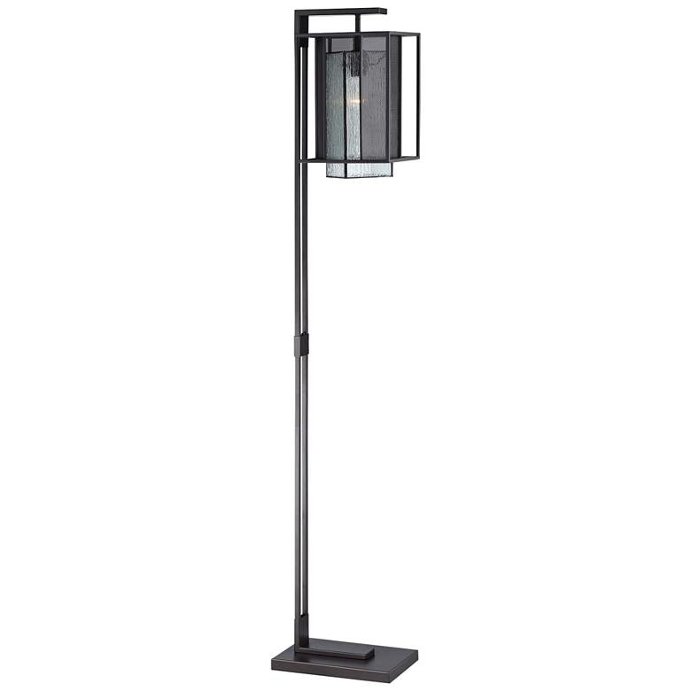 Image 2 Lite Source Silveny 60 inch Modern Matte Black and Glass Floor Lamp