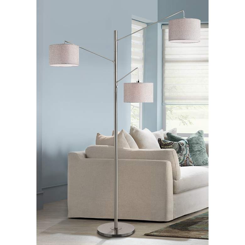Image 1 Lite Source Sloane Brushed Nickel 3-Light Tree Floor Lamp