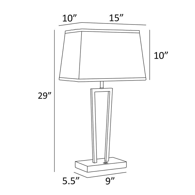 Image 7 Lite Source Sonnagh 29" Brushed Nickel USB Table Lamps Set of 2 more views