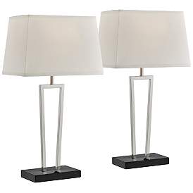 Image2 of Lite Source Sonnagh Brushed Nickel USB Table Lamps Set of 2