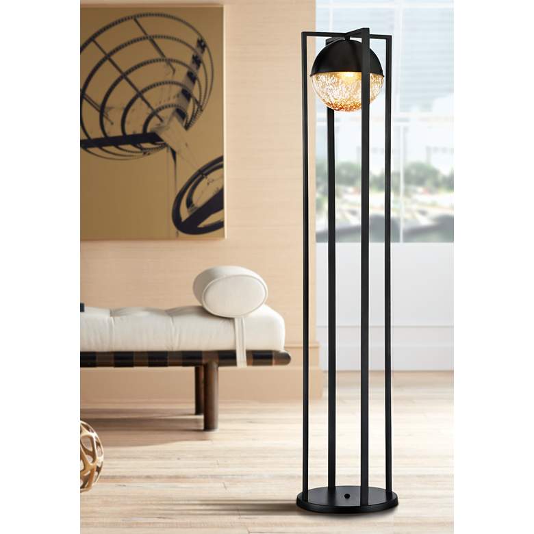 Image 1 Lite Source Sophiline Matte Black Metal Floor Lamp