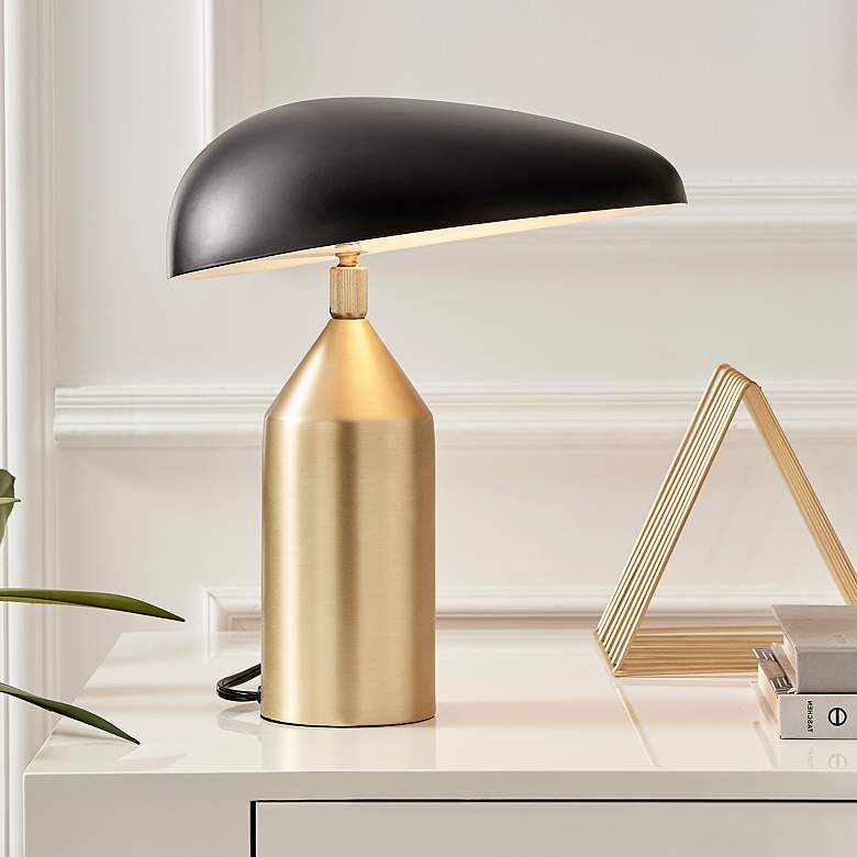 Image 1 Lite Source Stanton 13 3/4" High Antique Brass Accent Table Lamp