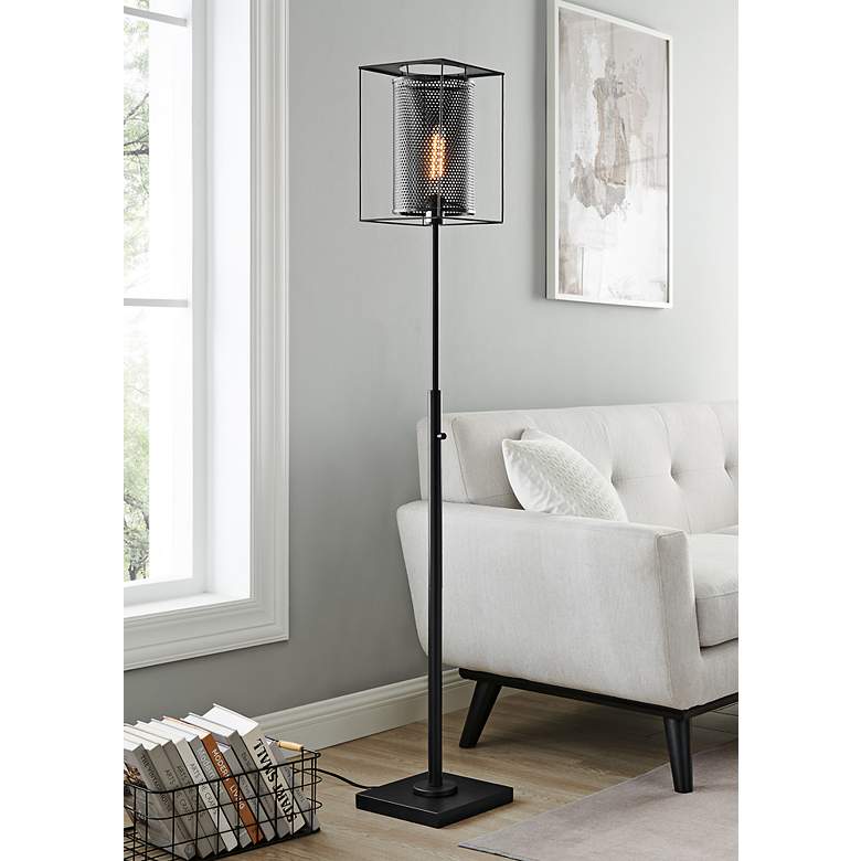 Image 1 Lite Source Stein 66 1/2" Black Finish Modern Industrial Floor Lamp