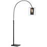 2_Lite Source Stein 89" High Black Finish Modern Arc Floor Lamp