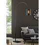 1_Lite Source Stein 89" High Black Finish Modern Arc Floor Lamp