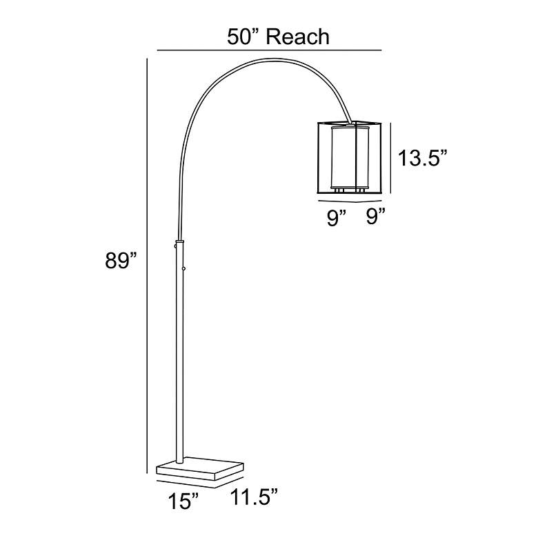 Image 4 Lite Source Stein 89" High Black Finish Modern Arc Floor Lamp more views