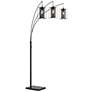 2_Lite Source Stein Black 3-Light Arc Floor Lamp