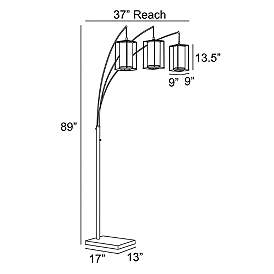 Image5 of Lite Source Stein Black 3-Light Arc Floor Lamp more views