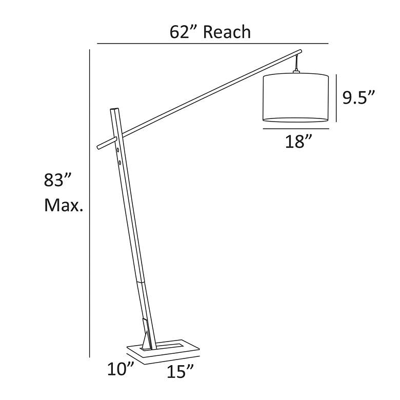 Image 5 Lite Source Stockton 83" High White and Black Modern Arc Floor Lamp more views