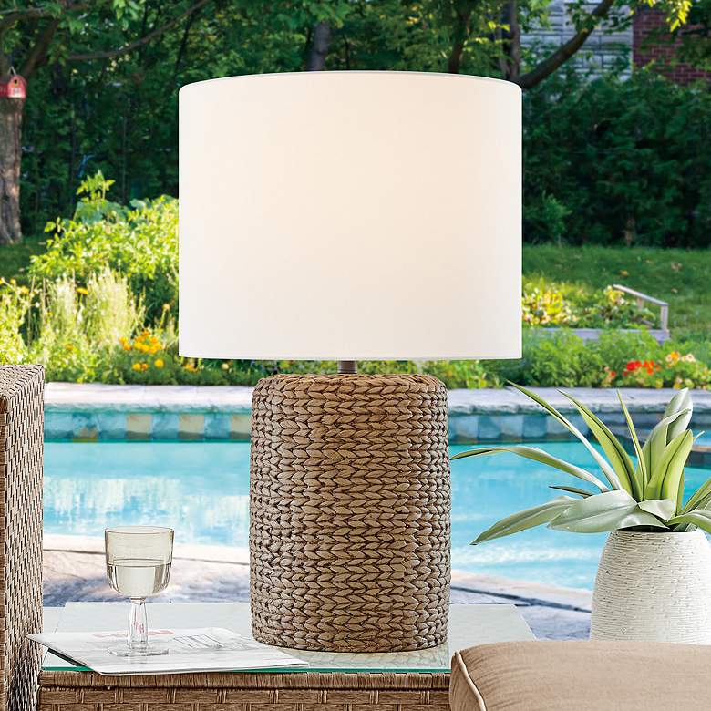 Image 1 Lite Source Sujay 28 3/4" Brown Concrete LED Outdoor Table Lamp