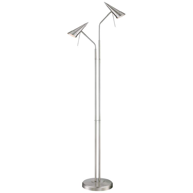 Image 1 Lite Source Talbot 2-Light Steel Cone Halogen Floor Lamp