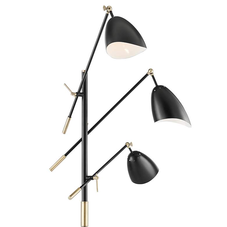 Image 3 Lite Source Tanko 68" 3-Light Black Mid-Century Modern Floor Lamp more views