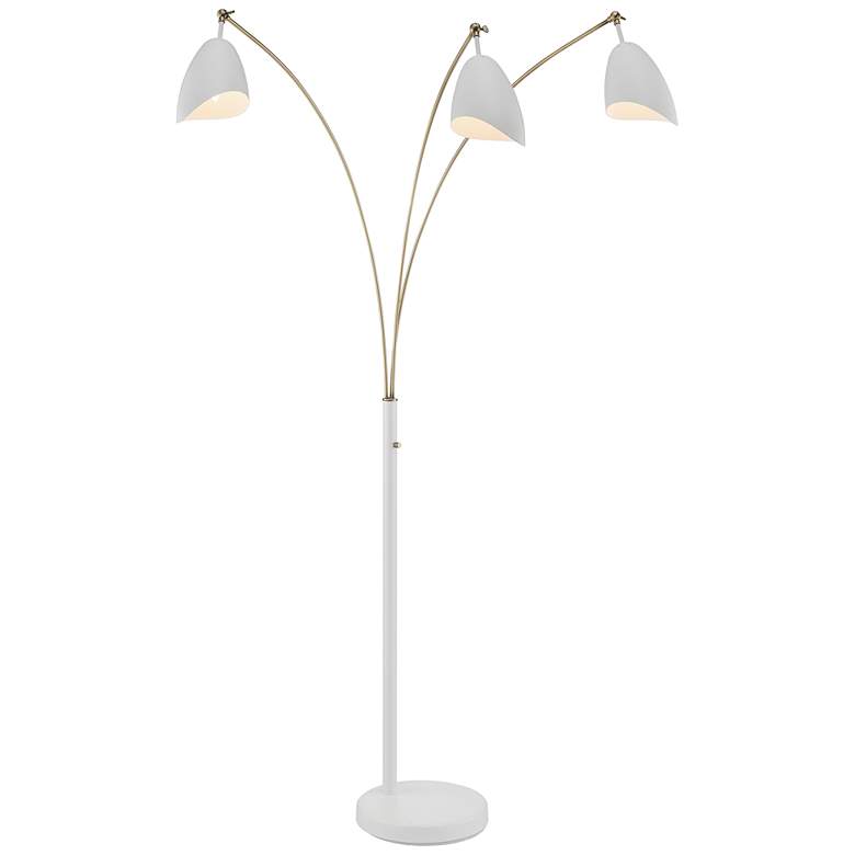 Image 2 Lite Source Tanko 82" White and Brass 3-Light Arc Floor Lamp