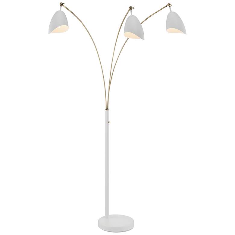 Image 2 Lite Source Tanko 82 inch White and Brass 3-Light Arc Floor Lamp