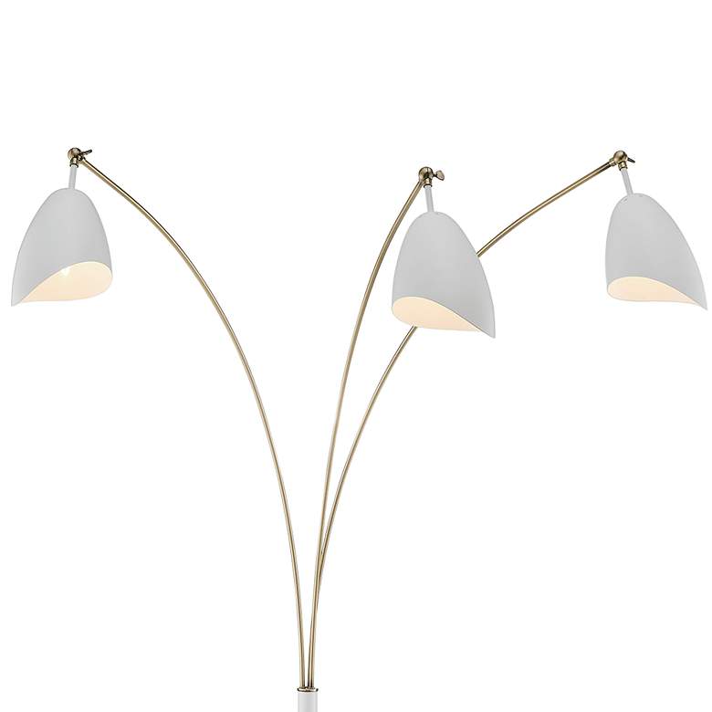 Image 3 Lite Source Tanko 82 inch White and Brass 3-Light Arc Floor Lamp more views