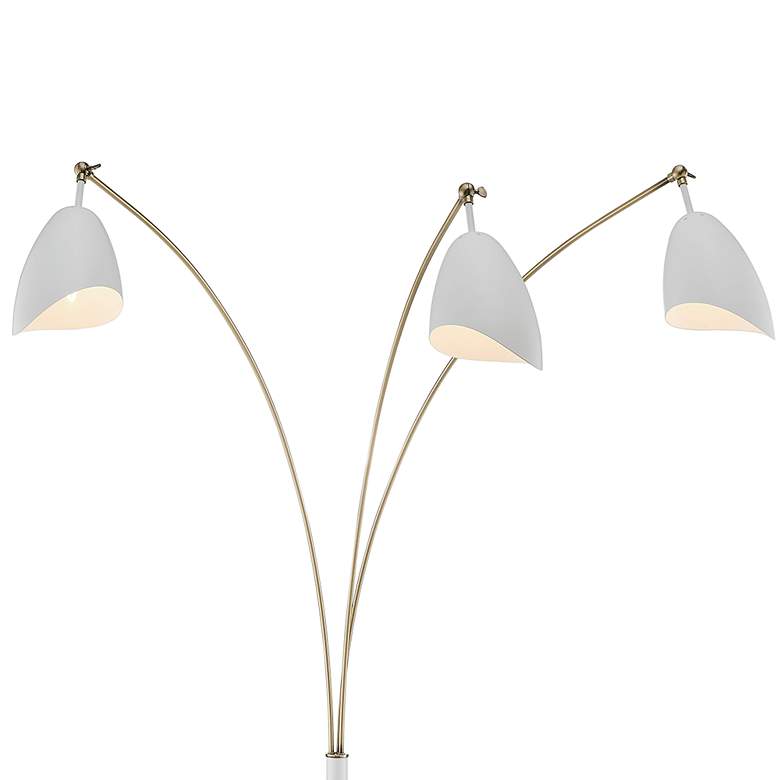 Image 3 Lite Source Tanko 82" White and Brass 3-Light Arc Floor Lamp more views