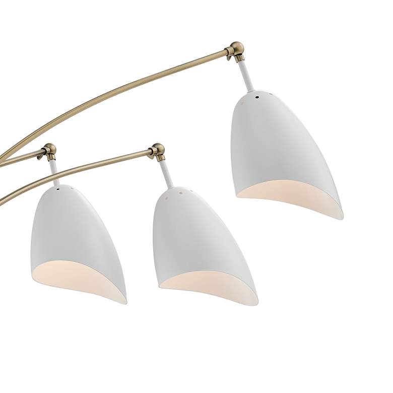 Image 5 Lite Source Tanko 82" White and Brass 3-Light Arc Floor Lamp more views