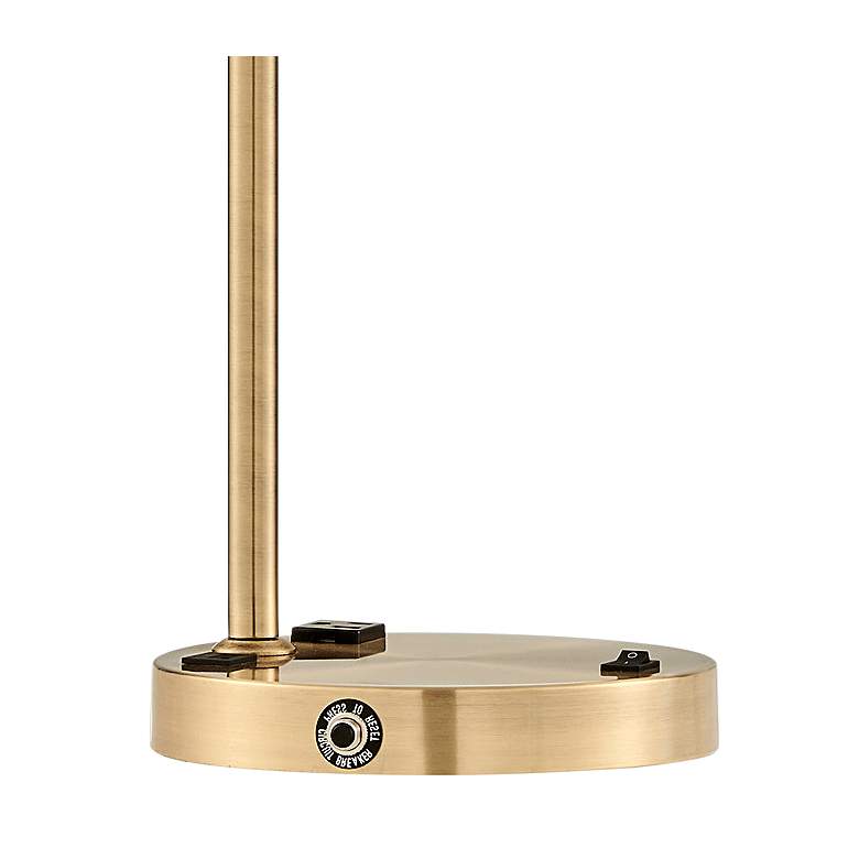 Image 4 Lite Source Tanko Adjustable Height Modern Brass Lamp with Outlet and USB more views