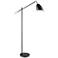 Lite Source Tanko Black and Antique Brass Adjustable Reading Floor Lamp