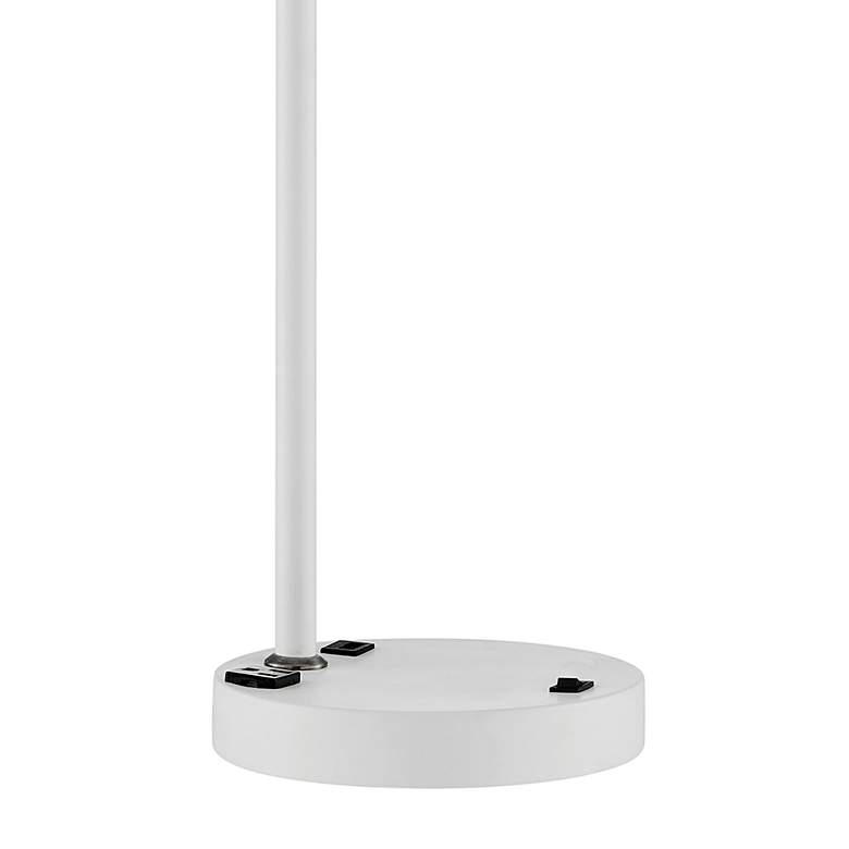 Image 4 Lite Source Tanko White Adjustable Modern Lamp with Outlet and USB more views