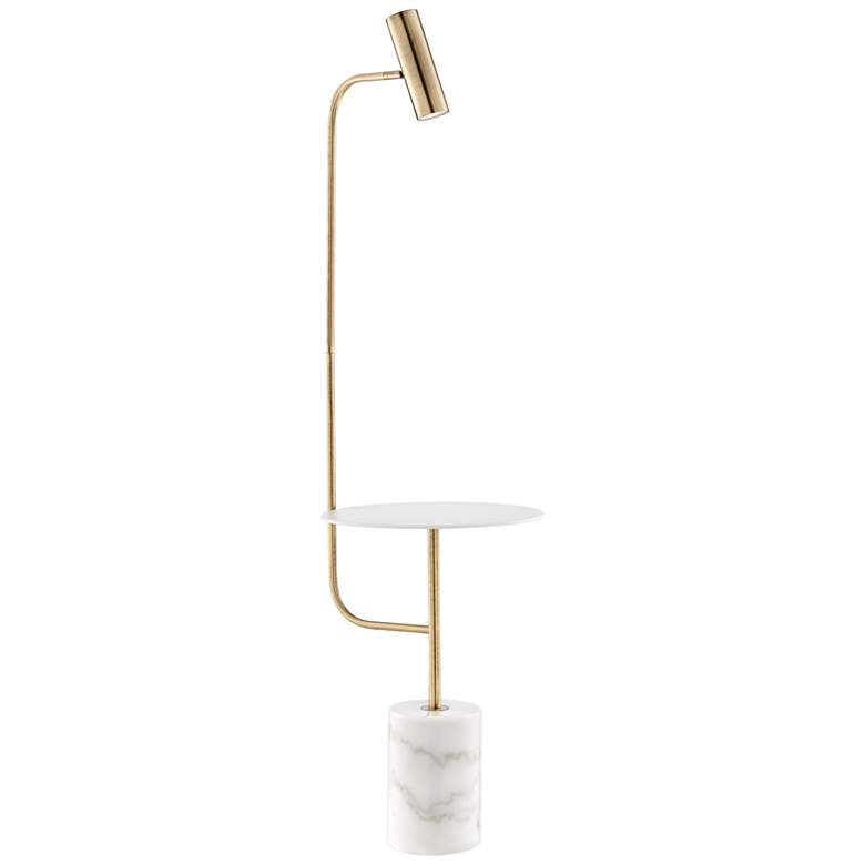 Image 2 Lite Source Tatum 59 inch Modern Brass Floor Lamp with Tray Table