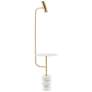 Lite Source Tatum Antique Brass Floor Lamp with Tray Table